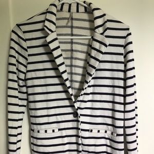 Striped cotton blazer with pocket detail